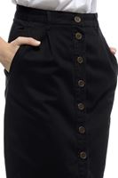 Bayan Siyah Yüksek Bel Midi Etek