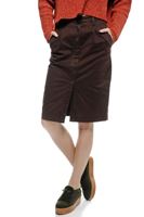 Bayan Kahverengi Yüksek Bel Midi Etek