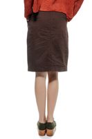 Bayan Kahverengi Yüksek Bel Midi Etek