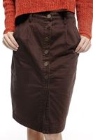 Bayan Kahverengi Yüksek Bel Midi Etek