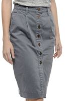 Bayan Beyaz Yüksek Bel Midi Etek