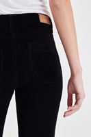 Bayan Siyah Kadife Önden Cepli Ispanyol Paça Pantolon