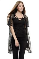 Bayan Siyah Dantelli Ceket