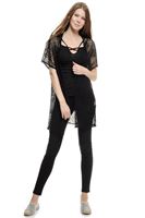 Bayan Siyah Dantelli Ceket