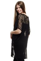 Bayan Siyah Dantelli Ceket