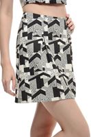 Bayan Çok Renkli İri Geometrik Desenli Etek