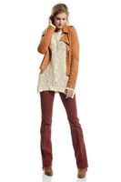 Bayan Kırmızı Bella Normal Bel Bot Paça Pantolon