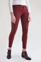 Bayan Kırmızı Düşük Bel Skinny Pantolon