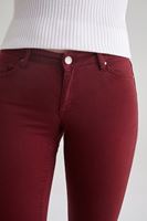 Bayan Kırmızı Düşük Bel Skinny Pantolon