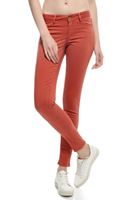 Bayan Turuncu Düşük Bel Skinny Pantolon