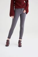 Bayan Gri Düşük Bel Skinny Pantolon