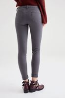 Bayan Gri Düşük Bel Skinny Pantolon