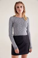 Bayan Gri Sırtı Bağcık Detaylı Kısa Üst