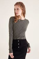 Bayan Yeşil Sırtı Bağcık Detaylı Kısa Üst