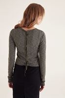 Bayan Yeşil Sırtı Bağcık Detaylı Kısa Üst