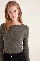 Bayan Yeşil Sırtı Bağcık Detaylı Kısa Üst