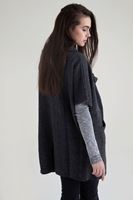 Bayan Gri Cepli Bol Hırka