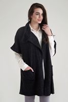 Bayan Siyah Cepli Bol Hırka