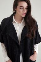 Bayan Siyah Cepli Bol Hırka