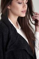 Bayan Siyah Cepli Bol Hırka