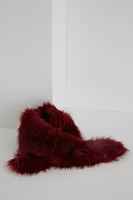 Bayan Bordo Kürk Yaka