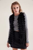 Bayan Siyah Püsküllü Yelek