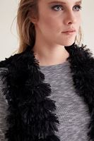 Bayan Siyah Püsküllü Yelek