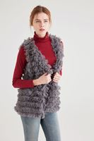 Bayan Gri Püsküllü Yelek