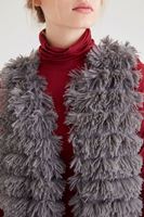 Bayan Gri Püsküllü Yelek