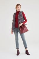 Bayan Gri Püsküllü Yelek