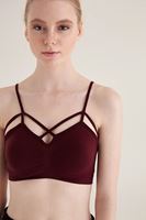 Bayan Bordo Dikişsiz Kısa Atlet