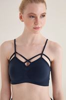 Bayan Lacivert Dikişsiz Kısa Atlet