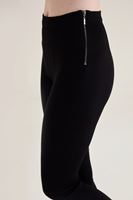 Bayan Siyah Yandan Fermuarlı Flare Tayt