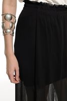 Bayan Siyah Transparan Detaylı Uzun Etek