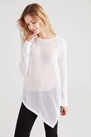 Bayan Krem Asimetrik Kesimli Transparan Bluz