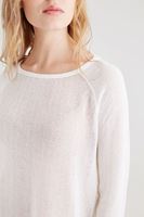 Bayan Krem Asimetrik Kesimli Transparan Bluz