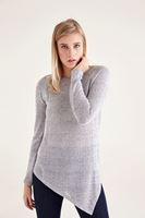 Bayan Yeşil Asimetrik Kesimli Transparan Bluz