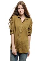 Bayan Yeşil 3/4 Kollu Tunik Gömlek