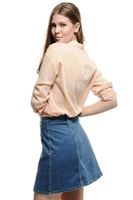 Bayan Krem 3/4 Kollu Tunik Gömlek