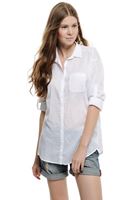 Bayan Beyaz 3/4 Kollu Tunik Gömlek