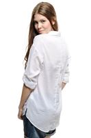 Bayan Beyaz 3/4 Kollu Tunik Gömlek