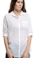 Bayan Beyaz 3/4 Kollu Tunik Gömlek