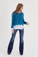 Bayan Mavi İspanyol Paça Denim Pantolon