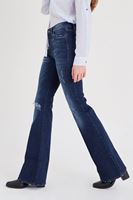 Bayan Mavi İspanyol Paça Denim Pantolon