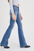 Bayan Mavi İspanyol Paça Denim Pantolon