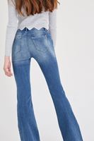 Bayan Mavi İspanyol Paça Denim Pantolon