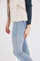 Bayan Bej Kapitoneli Kapüşonlu Yelek