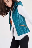 Bayan Mavi Kapitoneli Kapüşonlu Yelek