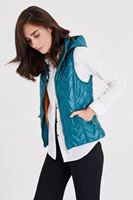 Bayan Mavi Kapitoneli Kapüşonlu Yelek