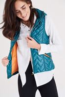 Bayan Mavi Kapitoneli Kapüşonlu Yelek